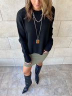 Olive Scuba Skirt