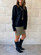 Olive Scuba Skirt