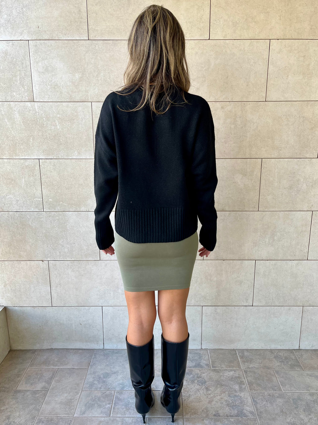 Olive Scuba Skirt