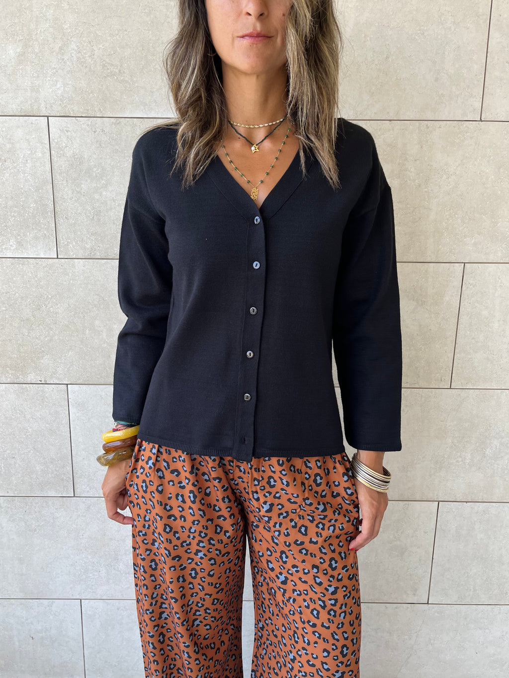 Black Everyday Light Knit Cardigan