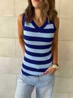 Blue 101 Interknit Striped Tank Top