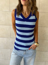 Blue 101 Interknit Striped Tank Top