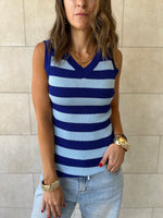 Blue 101 Interknit Striped Tank Top