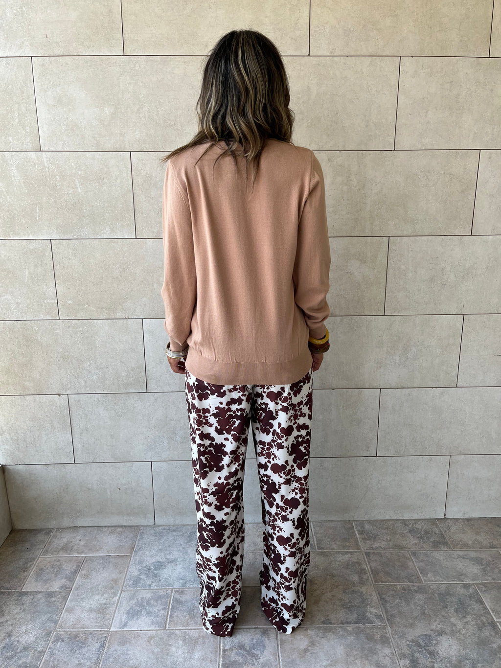 Beige Signature Button Knit Cardigan