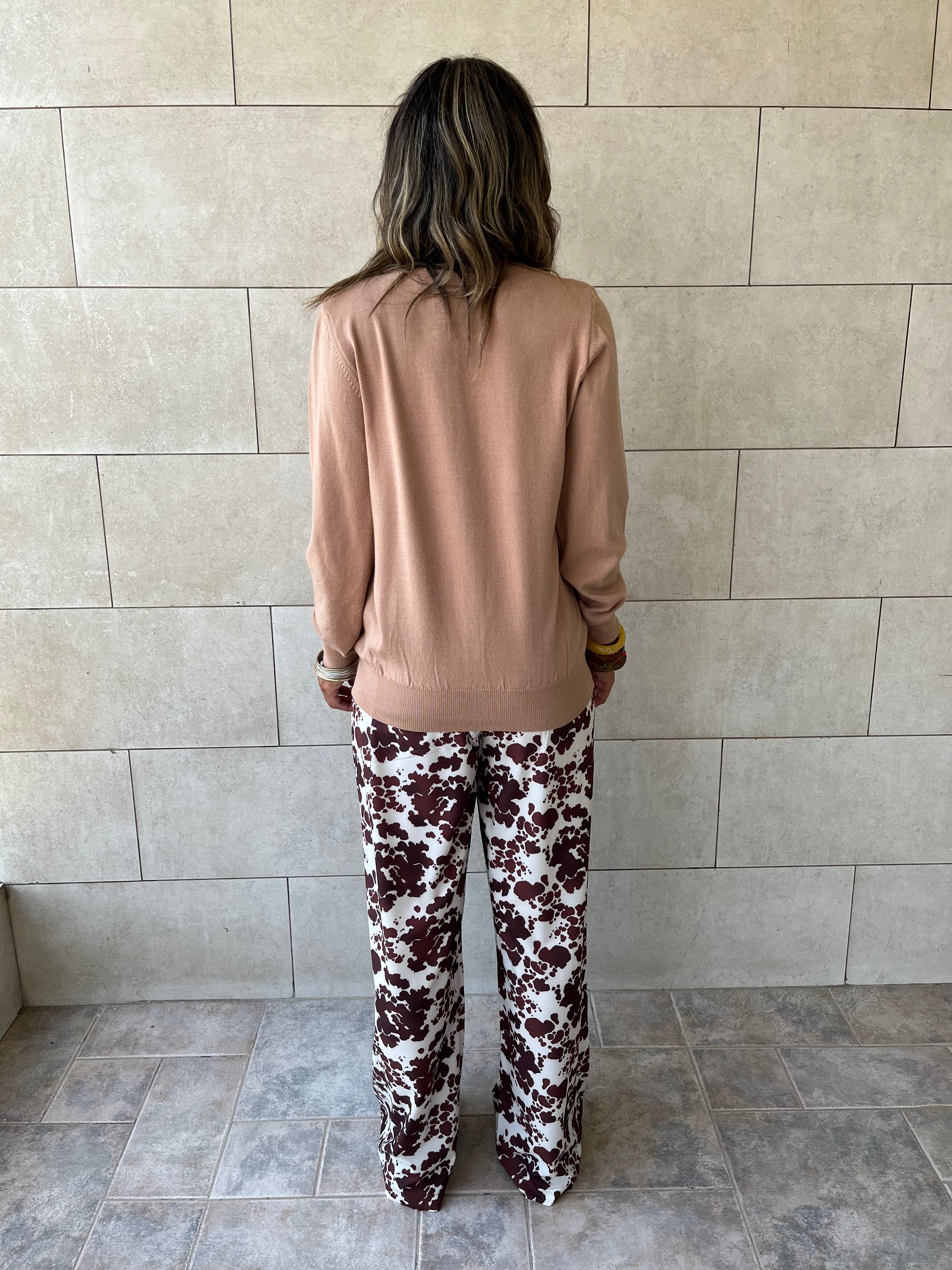 Beige Signature Button Knit Cardigan