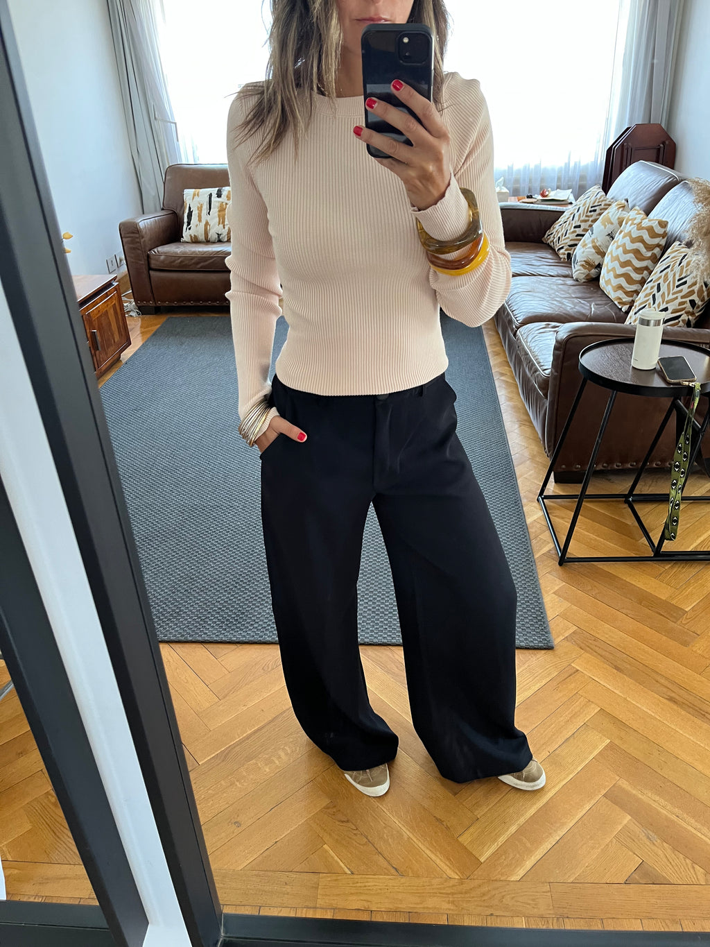 Beige Crewneck Contour Elevated Pullover