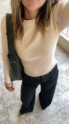 Beige Crewneck Contour Elevated Pullover