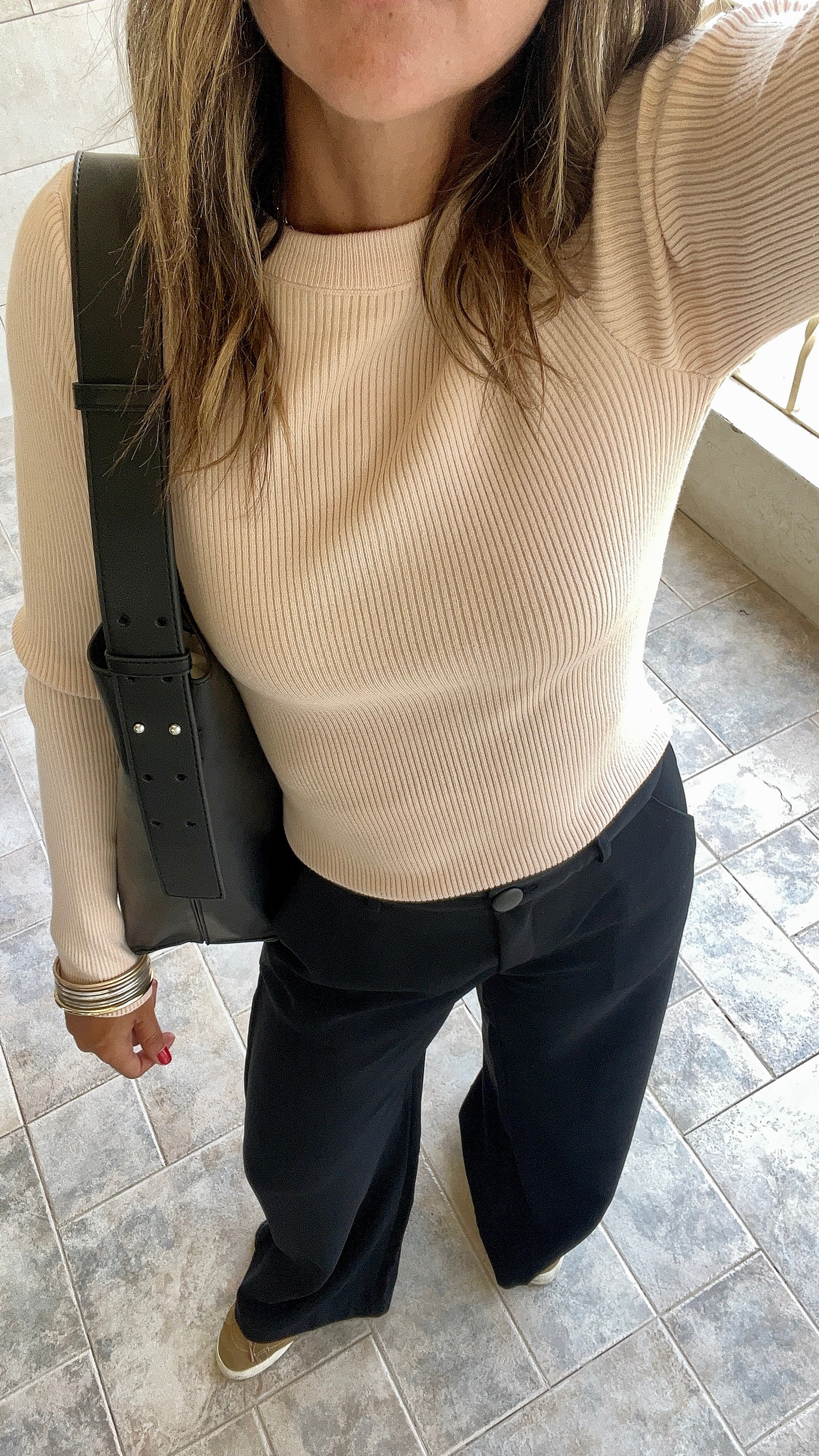 Beige Crewneck Contour Elevated Pullover