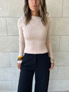 Beige Crewneck Contour Elevated Pullover