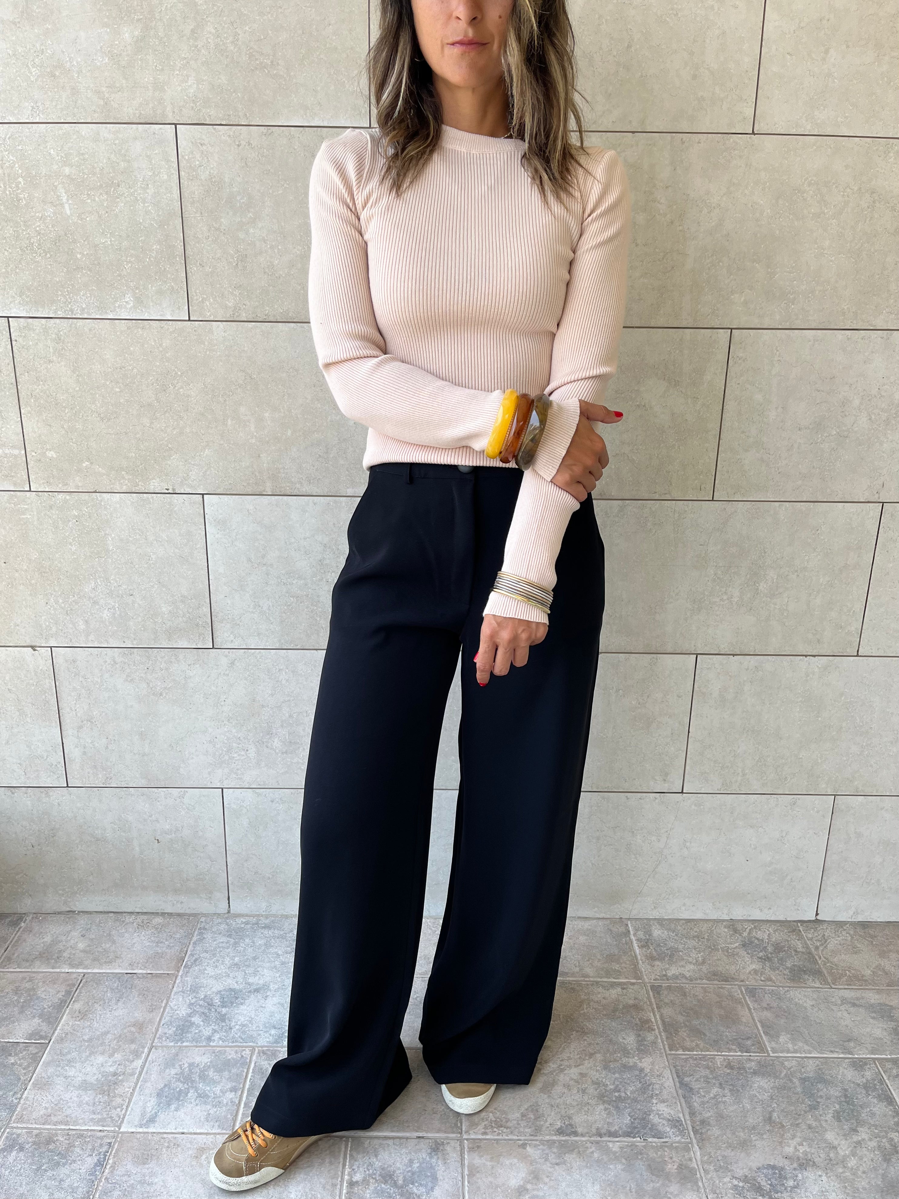 Beige Crewneck Contour Elevated Pullover