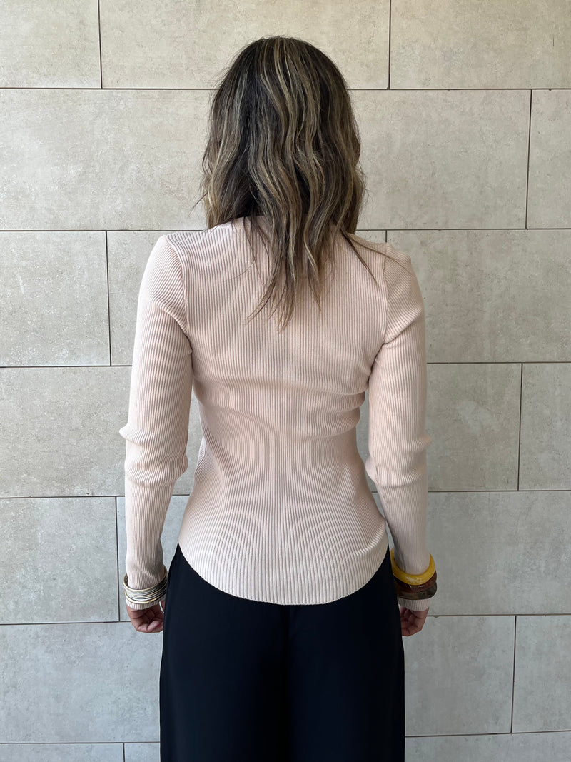 Beige Crewneck Contour Elevated Pullover
