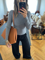 Grey Crewneck Contour Elevated Pullover