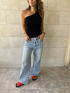 Black 101 Interknit One Shoulder Top