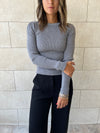 Grey Crewneck Contour Elevated Pullover