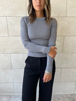 Grey Crewneck Contour Elevated Pullover