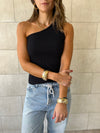 Black 101 Interknit One Shoulder Top