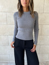 Grey Crewneck Contour Elevated Pullover