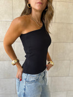 Black 101 Interknit One Shoulder Top