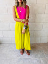 Lime & Fuchsia Double Life Linen Dress