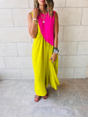 Lime & Fuchsia Double Life Linen Dress