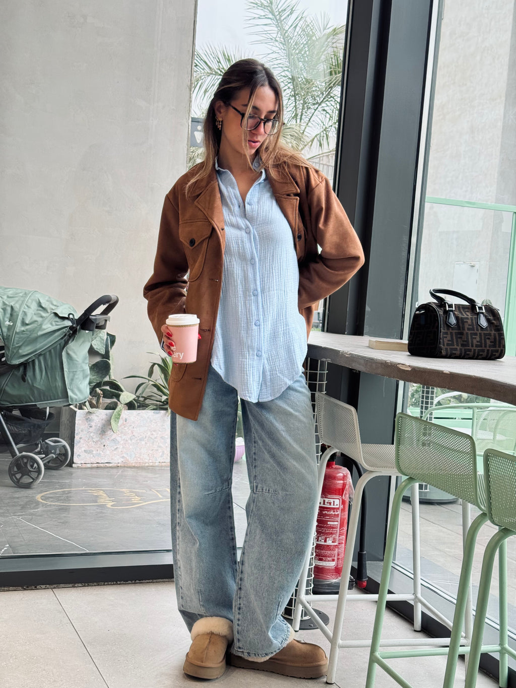 Baby Blue Bubble Sleeve Everyday Shirt