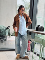 Baby Blue Bubble Sleeve Everyday Shirt