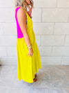 Lime & Fuchsia Double Life Linen Dress