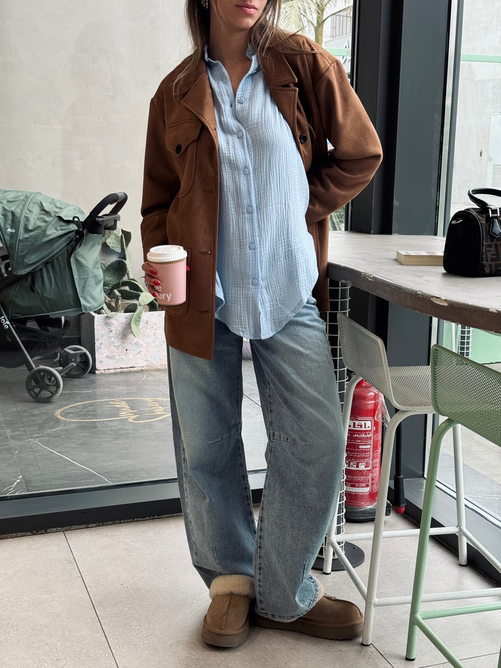 Baby Blue Bubble Sleeve Everyday Shirt