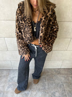 Beige Leopard Fur Jacket