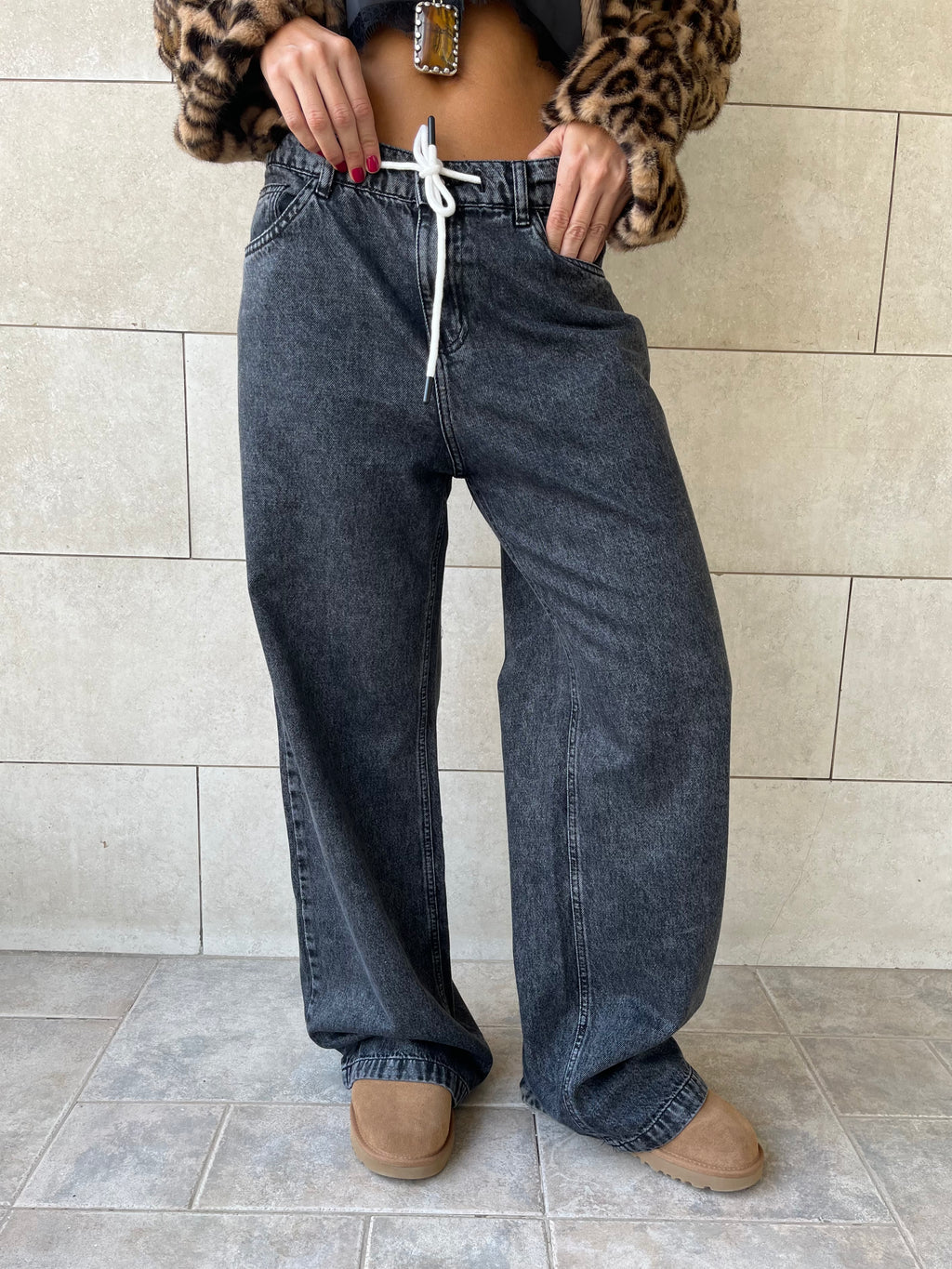 Grey Rope Denim jeans