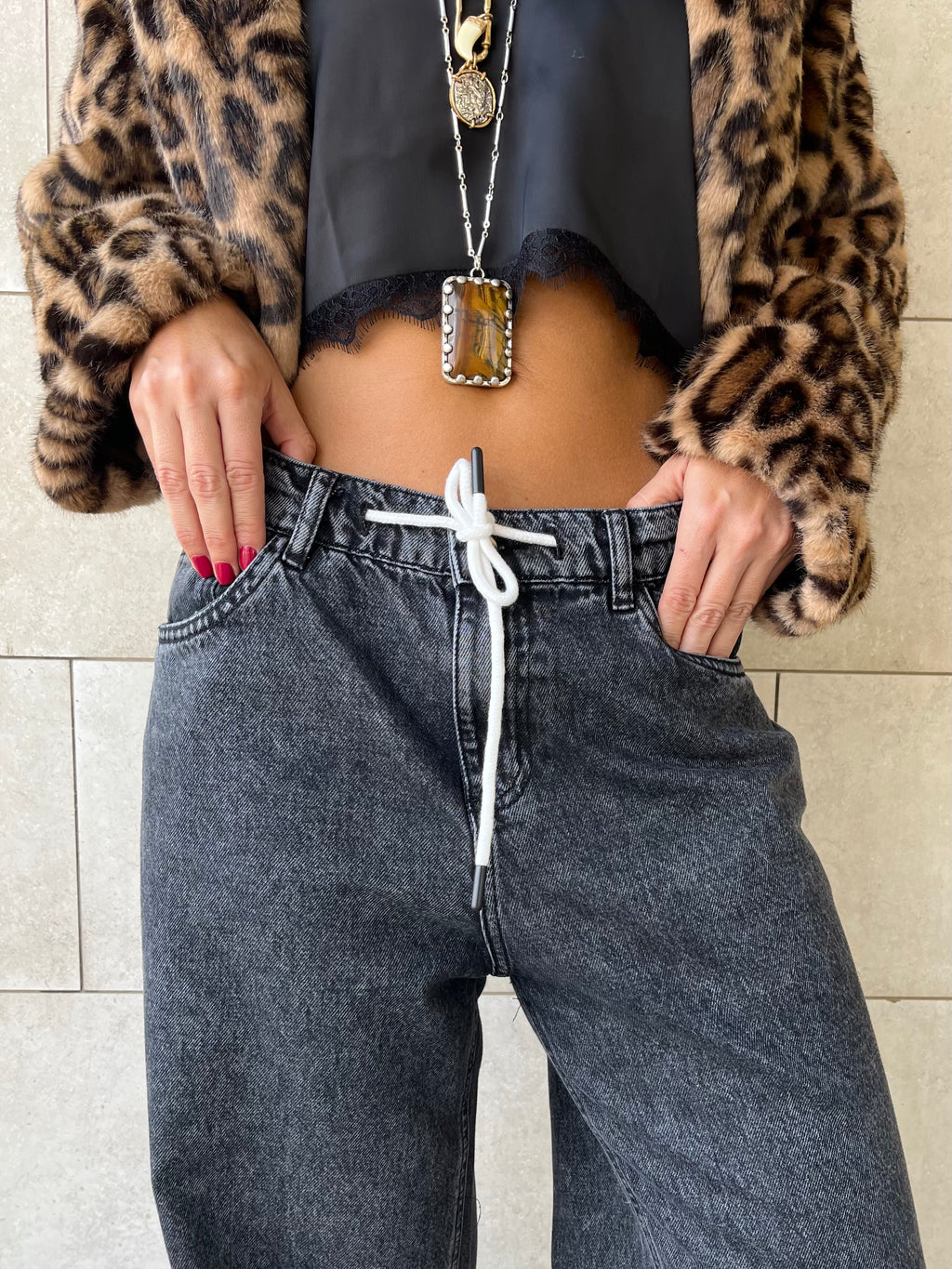 Grey Rope Denim jeans