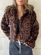 Brown Leopard Fur Jacket