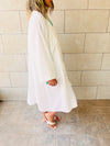 White Wear and Tear Linen Duster