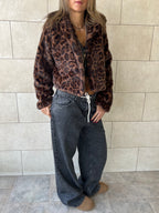Brown Leopard Fur Jacket
