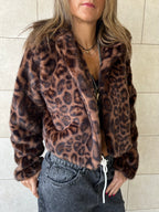 Brown Leopard Fur Jacket