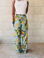 Lemon Print Linen Pants