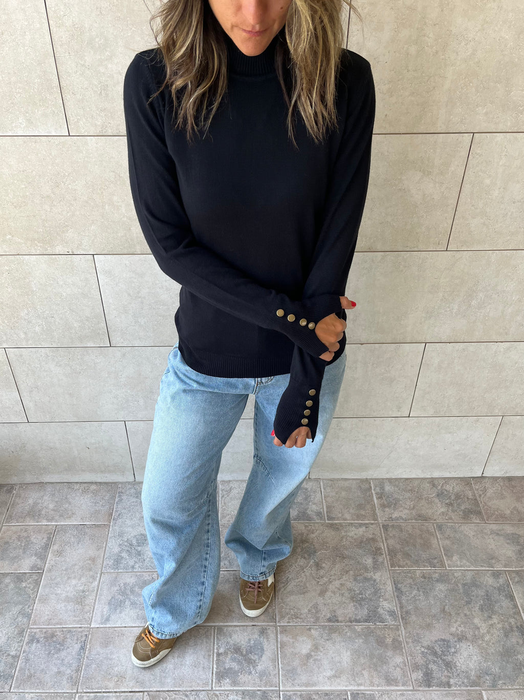 Black Basic High Neck