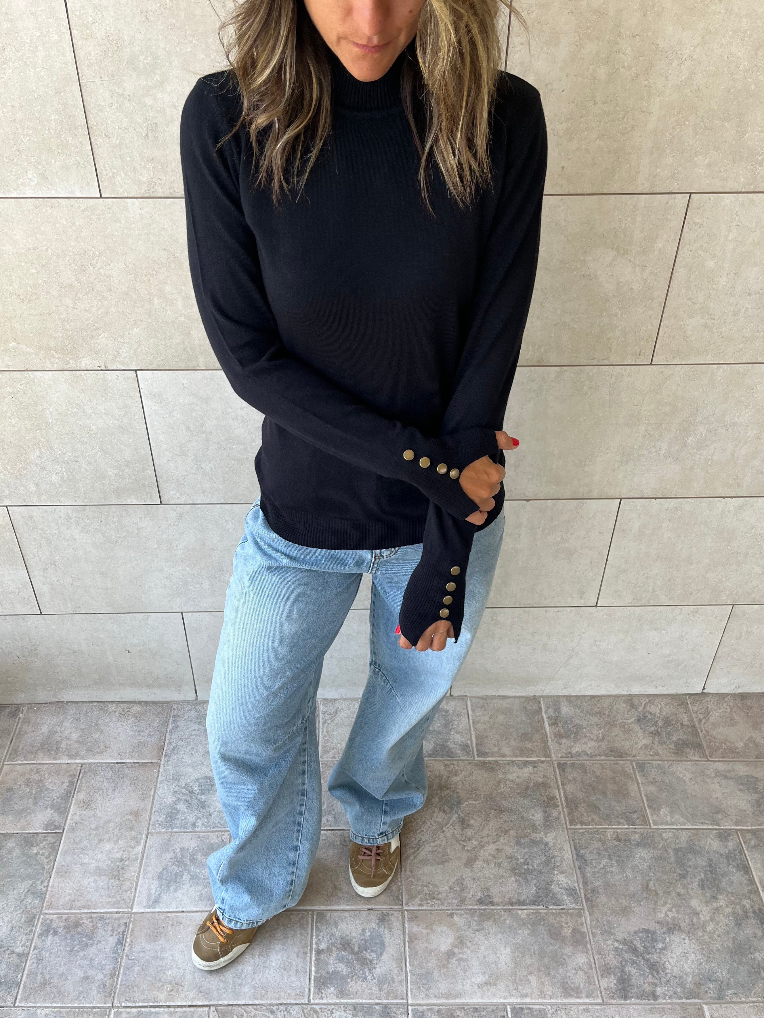 Black Basic High Neck