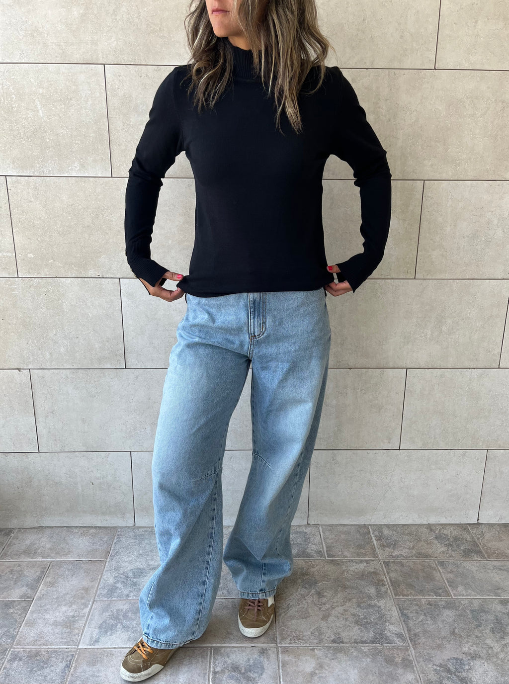 Black Basic High Neck