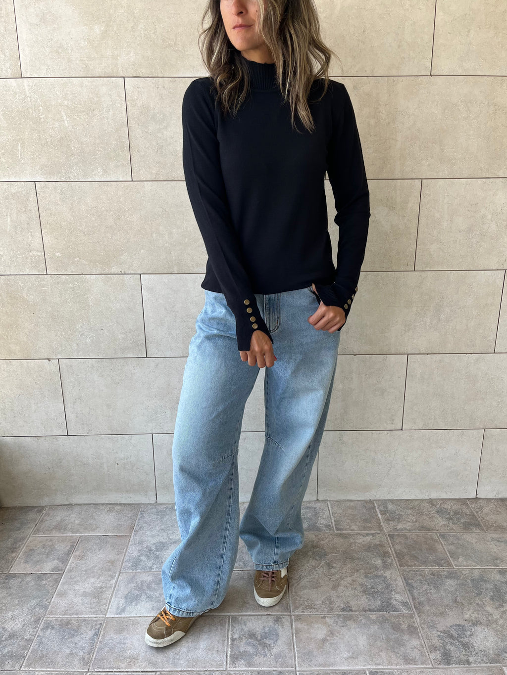 Black Basic High Neck