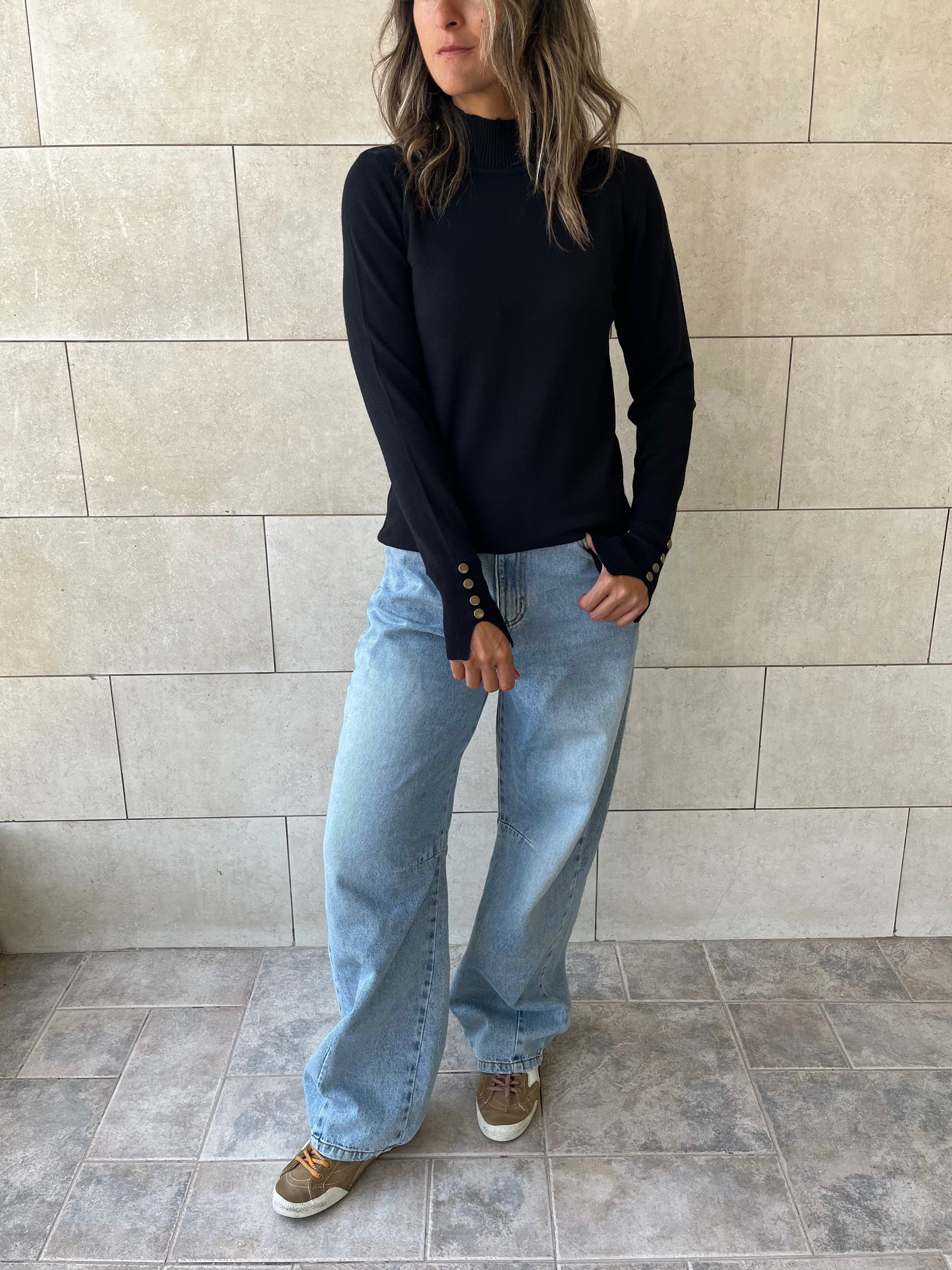 Black Basic High Neck