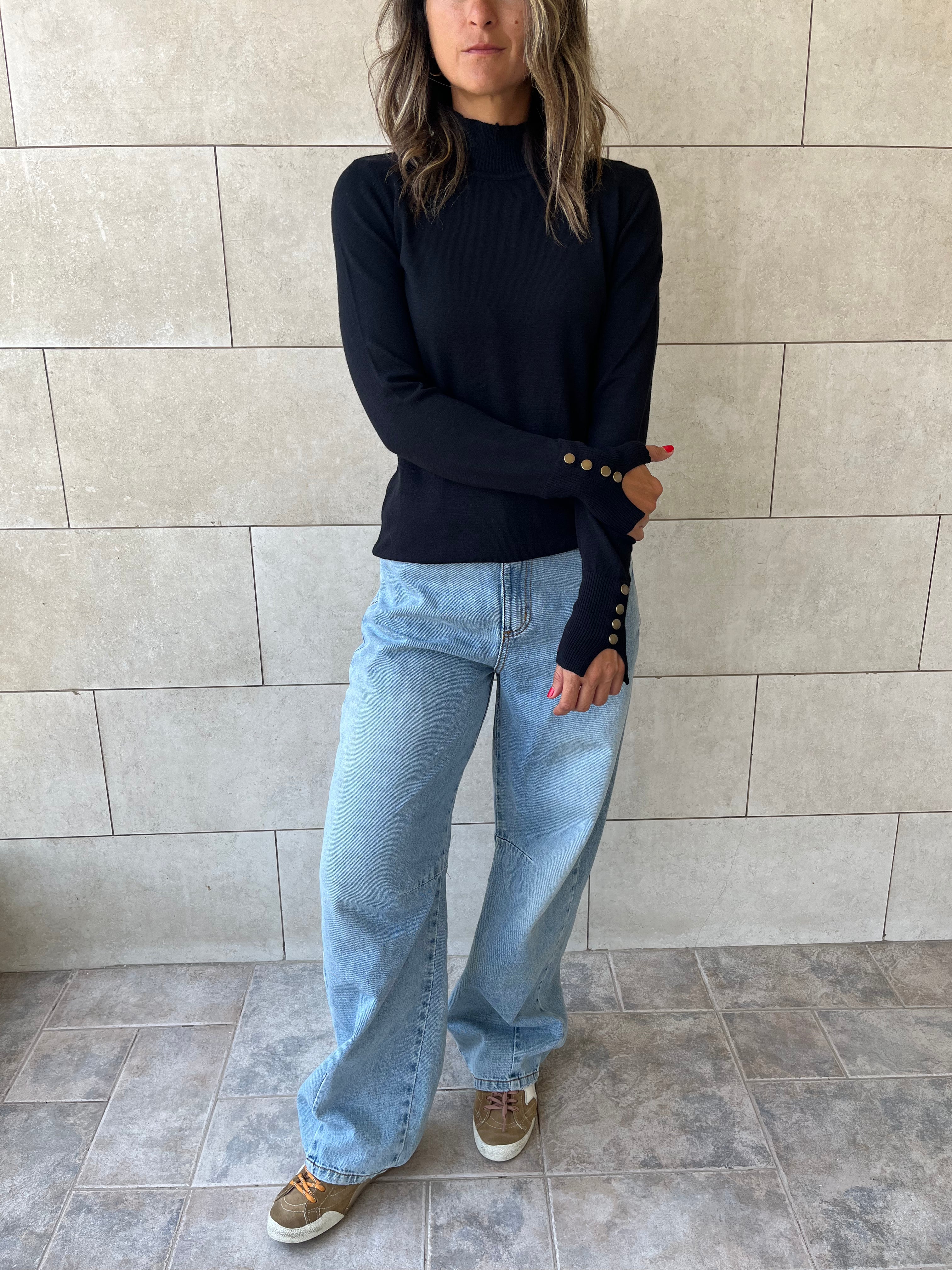 Black Basic High Neck