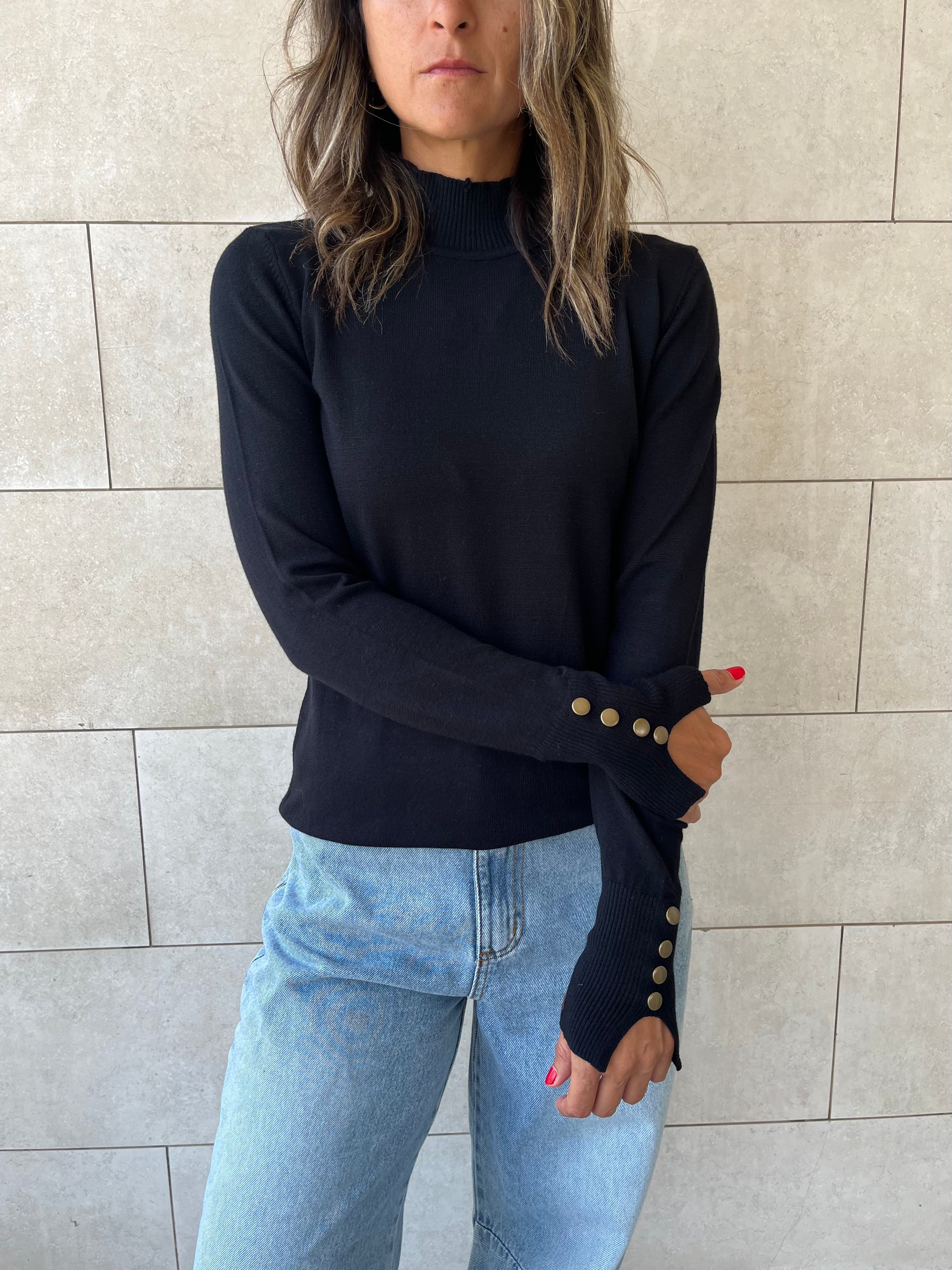 Black Basic High Neck