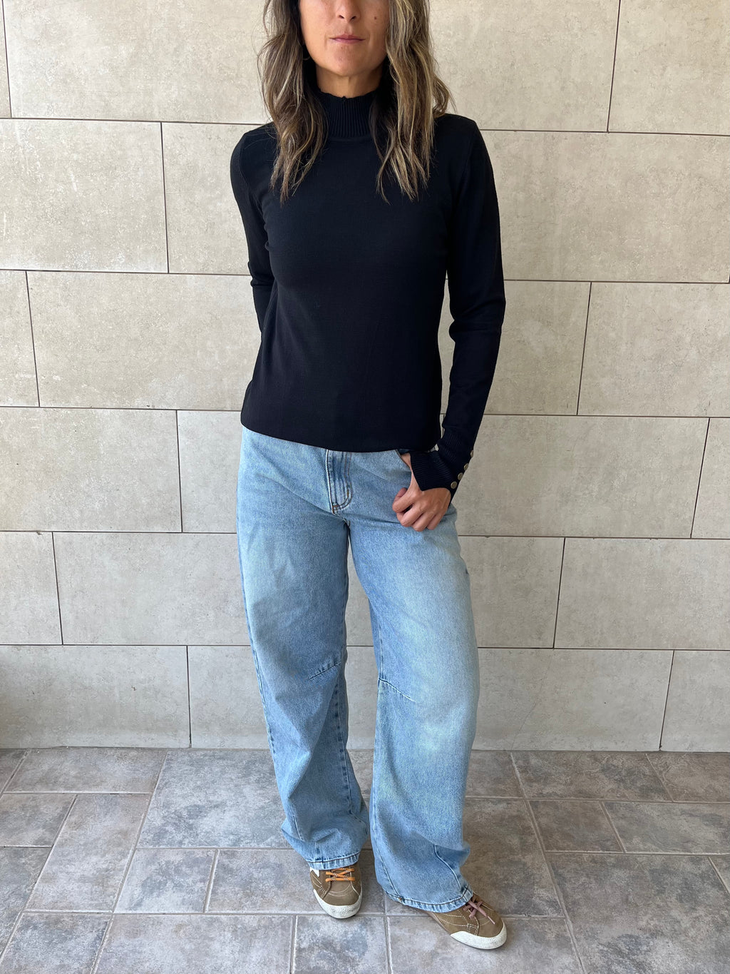 Black Basic High Neck