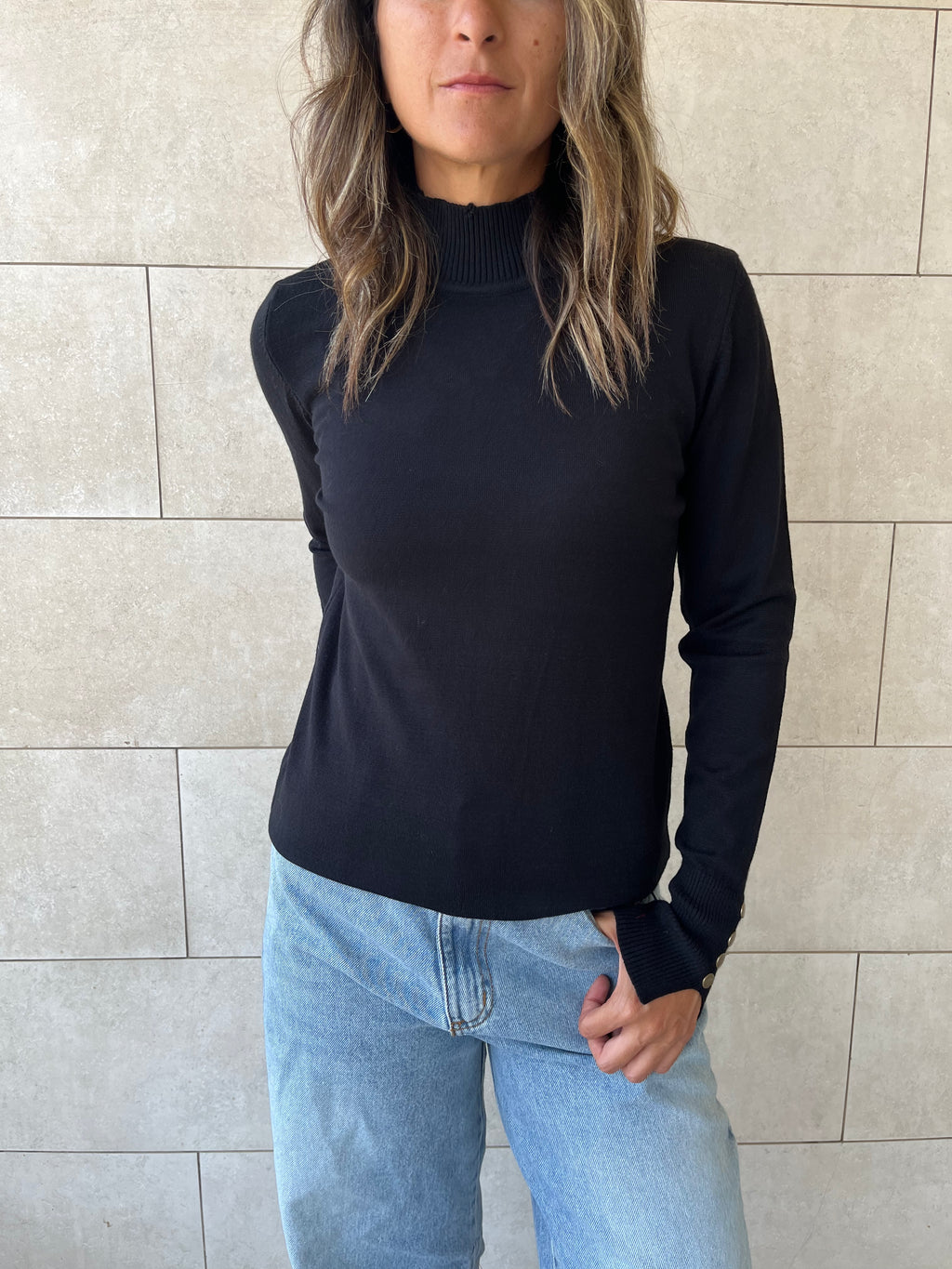 Black Basic High Neck