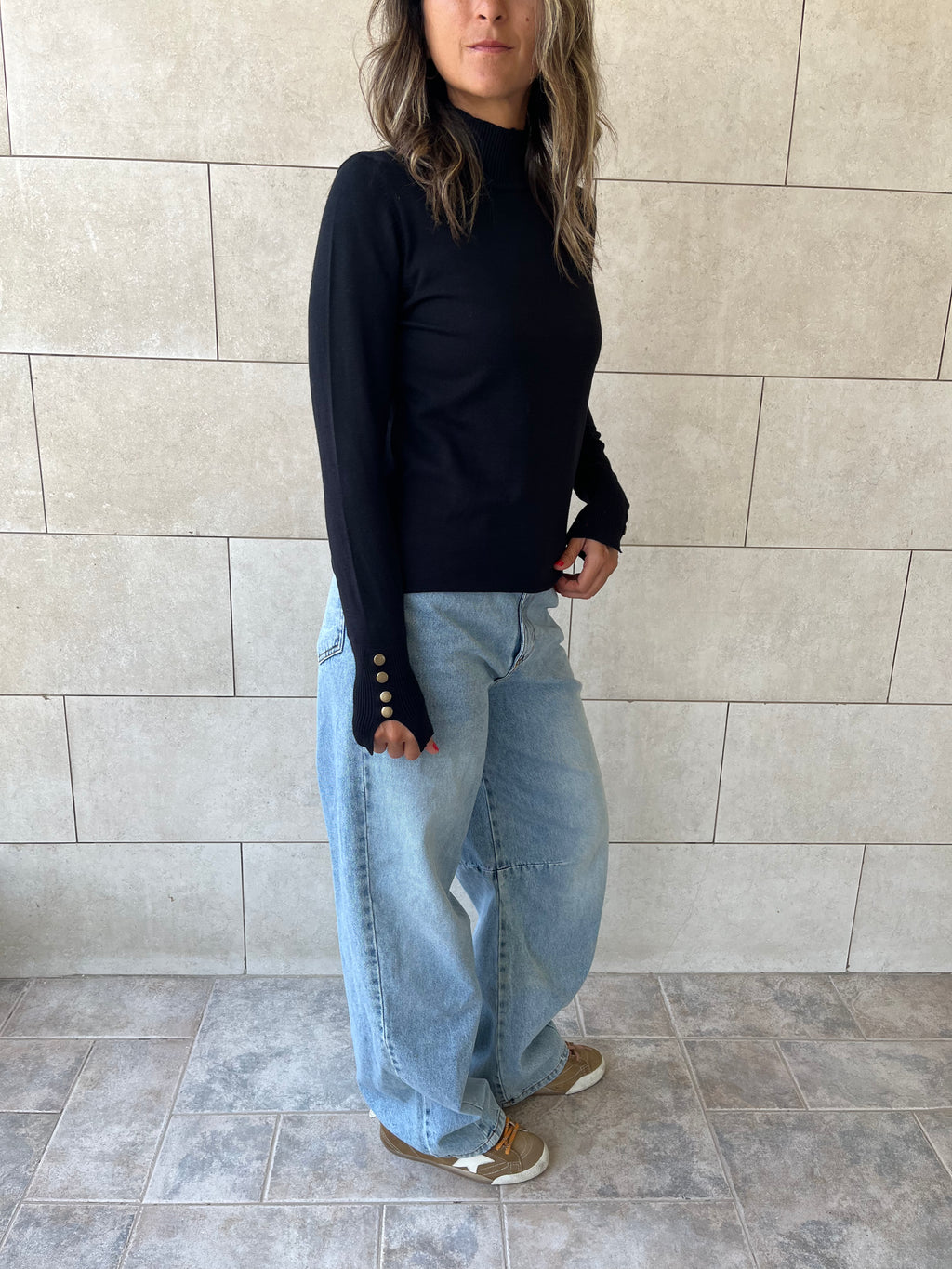 Black Basic High Neck