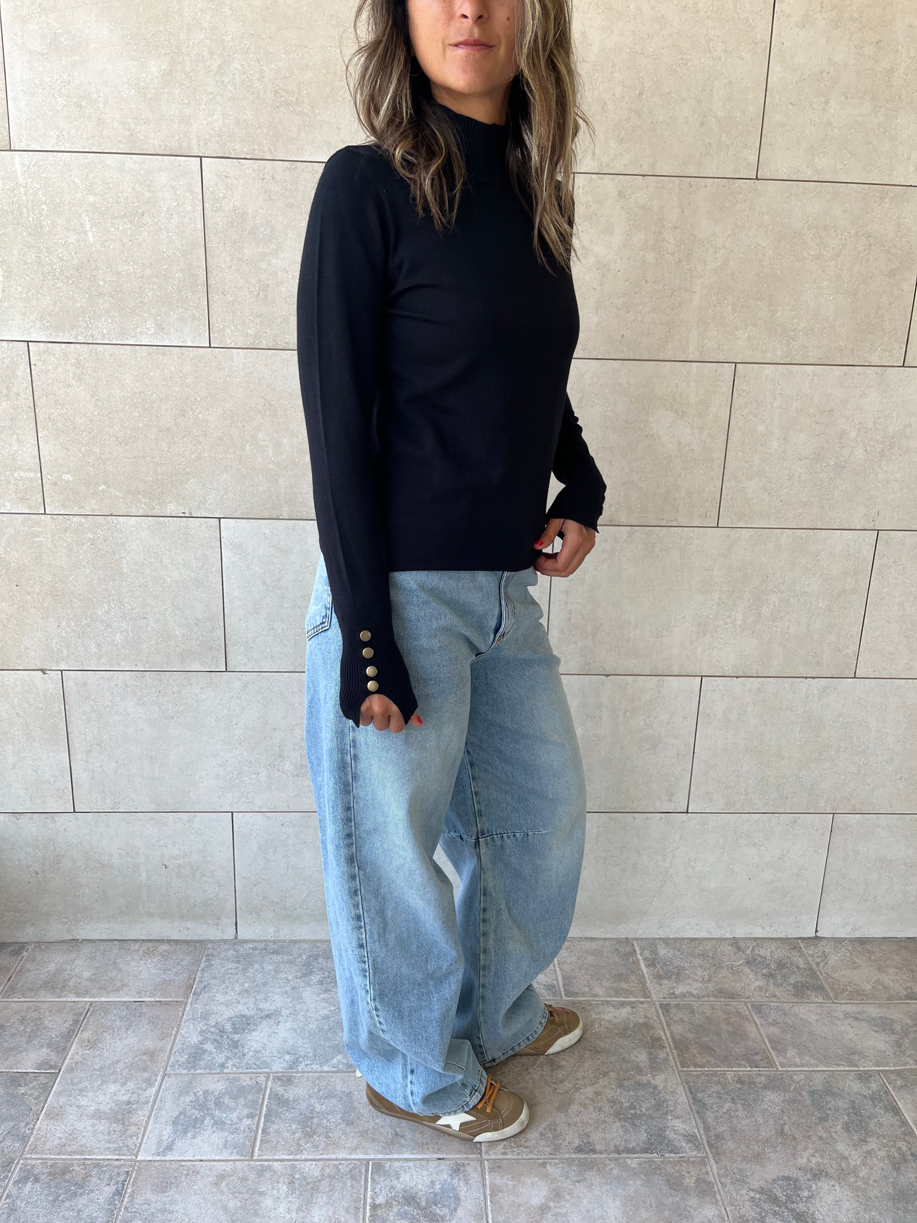 Black Basic High Neck