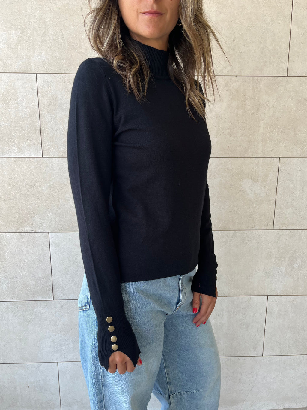 Black Basic High Neck