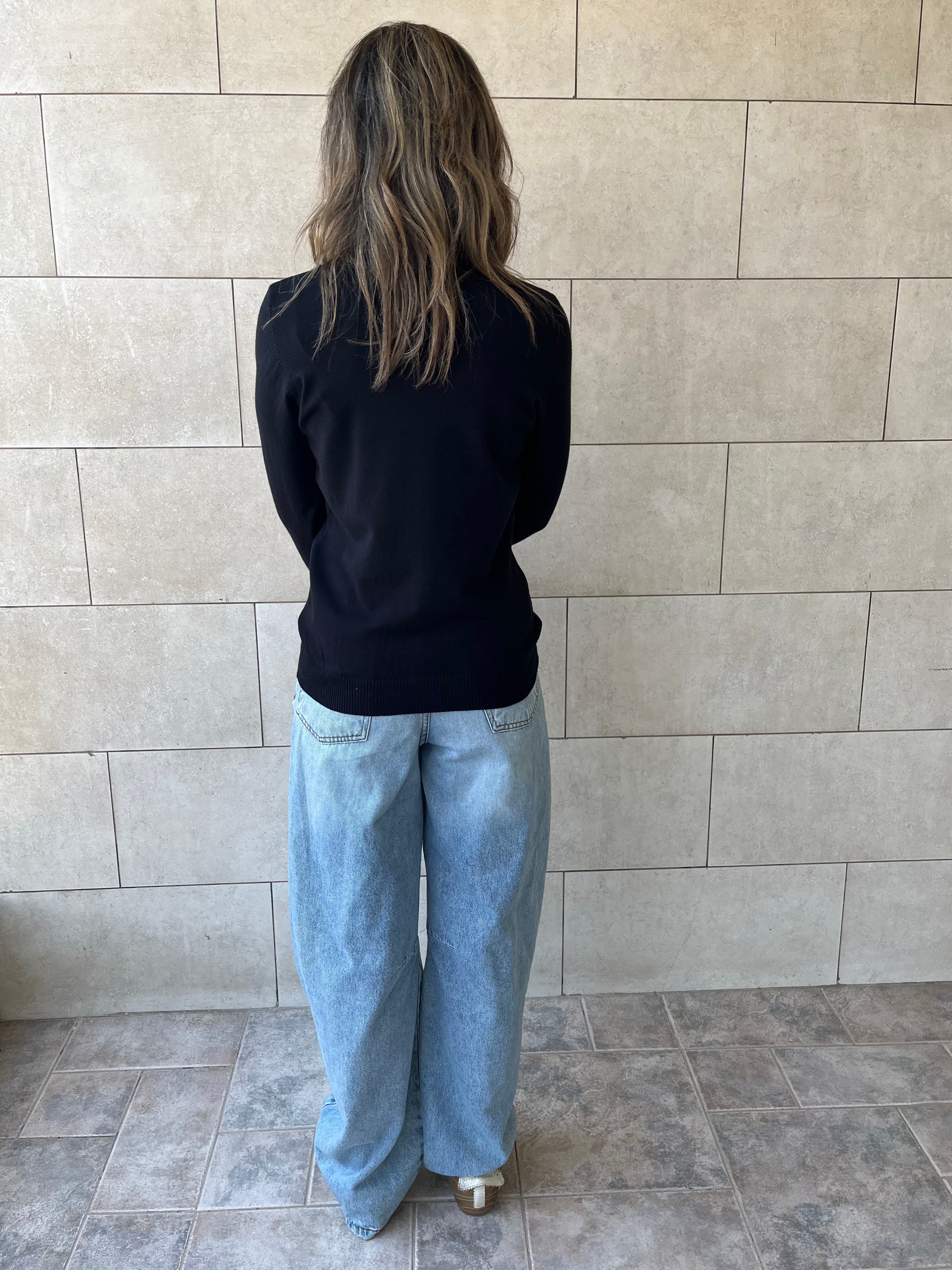 Black Basic High Neck