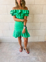 Green Snatch Linen Mini Dress